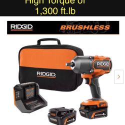 RIDGID 1/2 in Impact Wrench Kit 18V Brushless Brand New