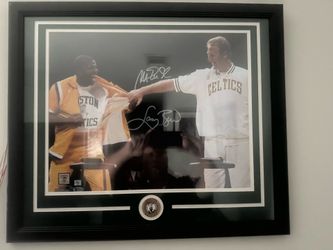 Larry Bird/ Magic Johnson Dual Signed 16x20 Framed and Matted
