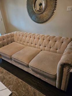 2pc Beige couch Set
