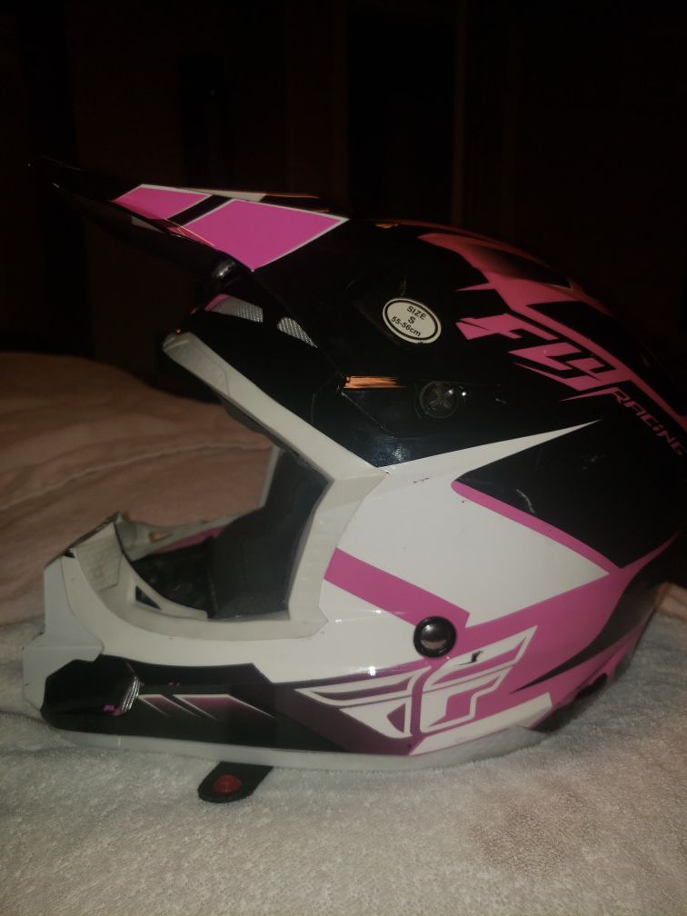 Small pink black & fly helmet