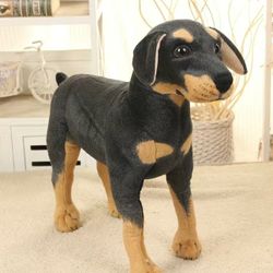 Super Cute Small  Realistic Looking Stuffed Animal Rotweiler Dog