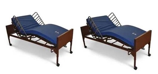 COMBO DEAL! 2 Like new twin XL electric adjustable bed frames w/support mattresses & side rails