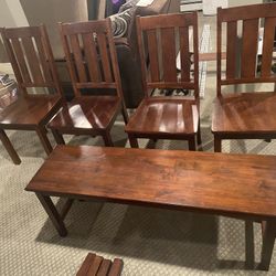Kitchen Table, Chairs, And Bench Set