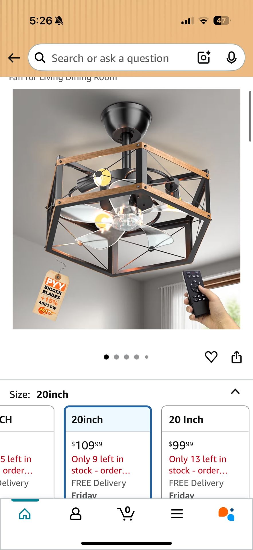 Pyy Ceiling Fan Light