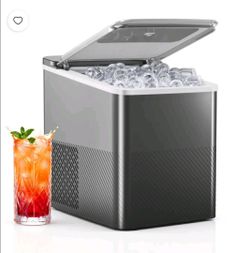 EUHOMY Countertop Ice Maker, Portable 2-Size Bullet Ice Machine with Self-Cleaning, 26.5 Lbs