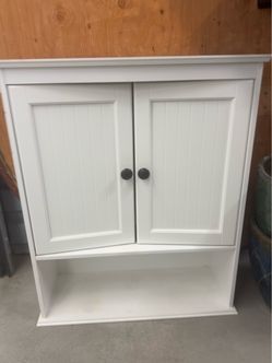 White Wall Cabinet with Double Doors