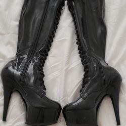 Black Patent Leather Stilettos Size 6.5 (Tight 7)