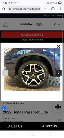 2022 Honda Passport OEM 20 inch rims
