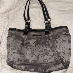 Coach black and white bag