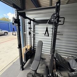 ⭐️Brand New Unassembled, Factory Wrapped Semi-Commercial  Functional Trainer Smith Machine and Bench $2175