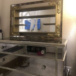 Z Gallerie Borghese Mirrored 3 Drawer Chest Dresser 