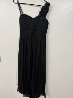 Black One-Shoulder Chiffon Cocktail Dress