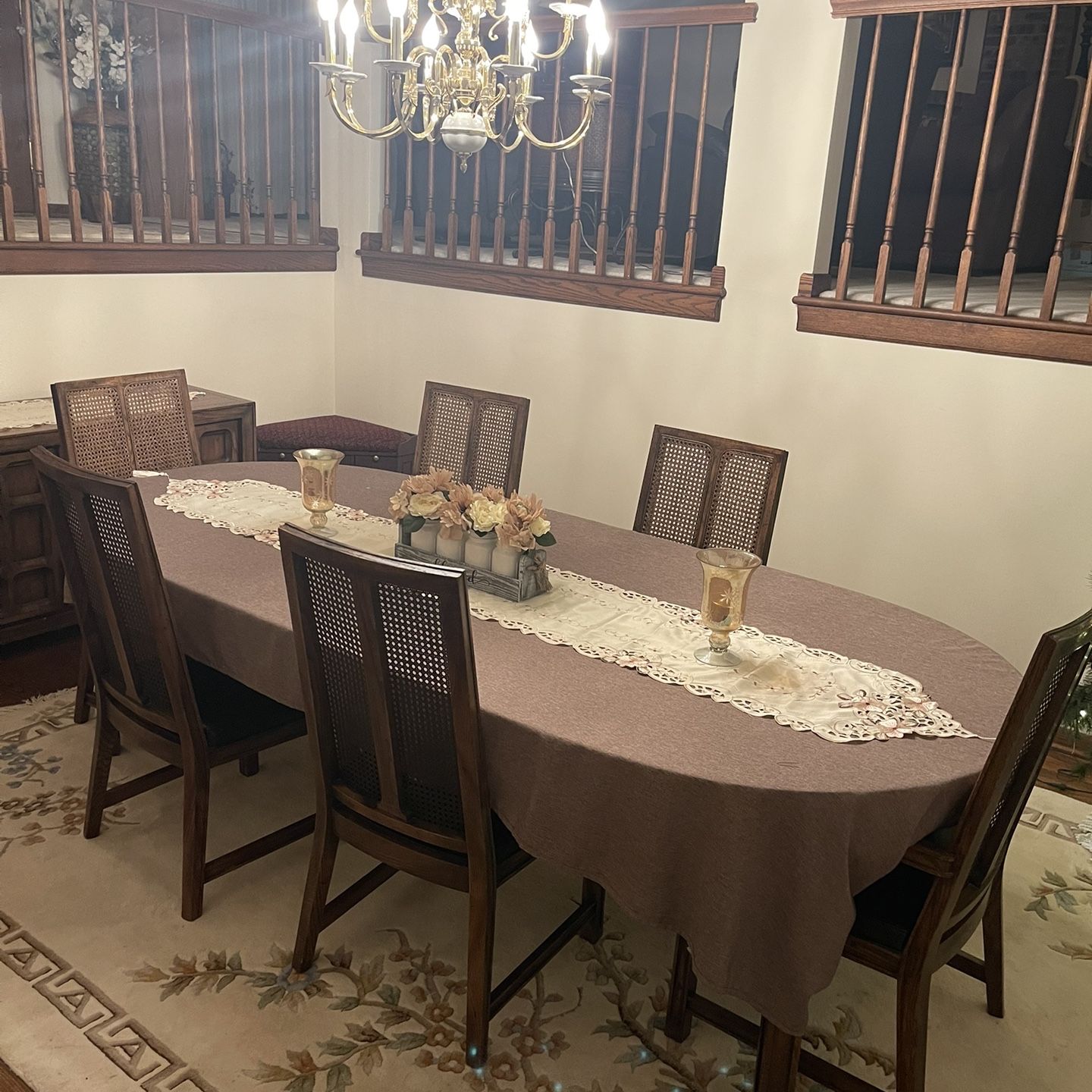 Solid Wood Dining Room Set 