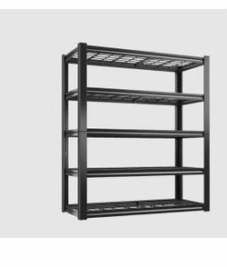 Five-tier storage rack, heavy-duty garage shelf