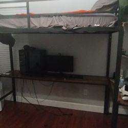 Twin Loft Bedframe With Twin Mattress Included