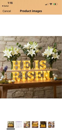 Easter he is risen marquee letters