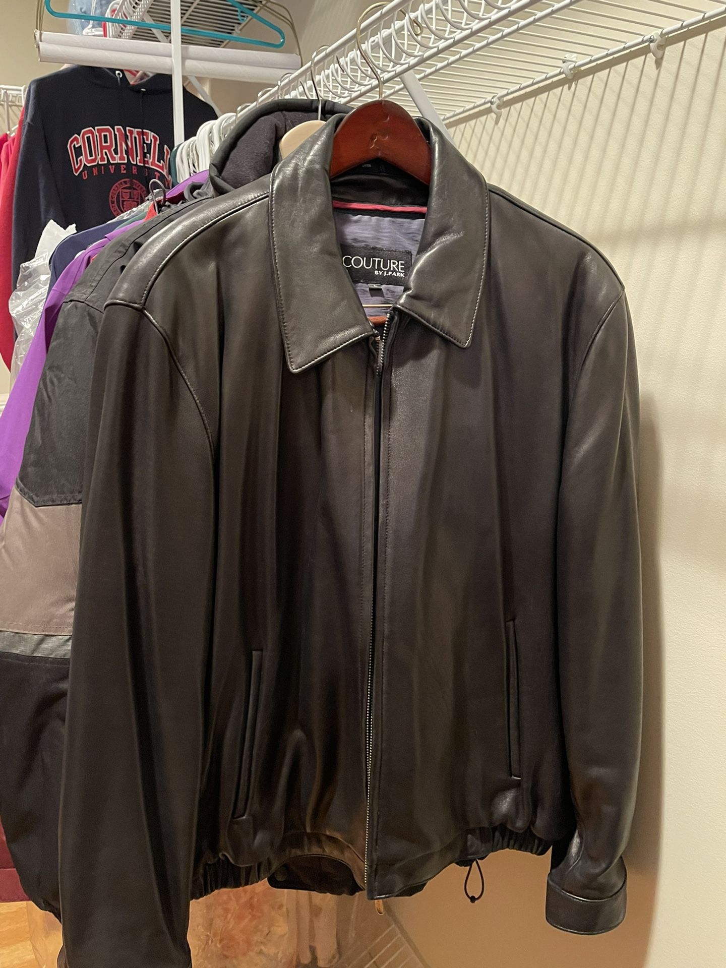 J.Park Couture Men's Large Black Leather Jacket