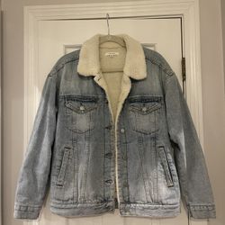 New   Pac Sun Jean Jacket Faux Sterling Liner 