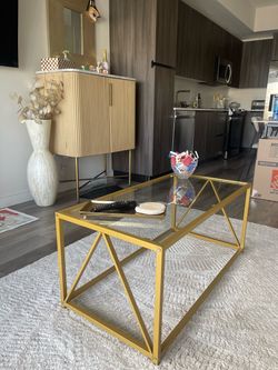 Glass coffee table