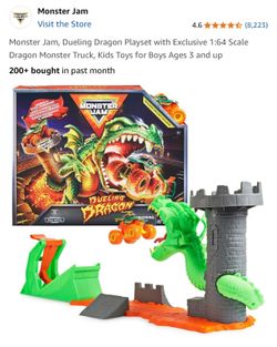 Monster Jam, Dueling Dragon Playset with Exclusive 1:64 Scale Dragon Monster Truck