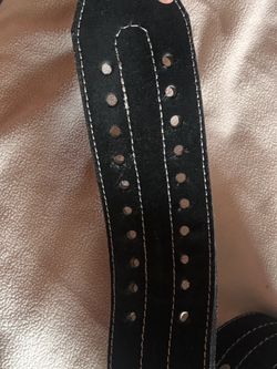 Black Leather Weightlifting Belt