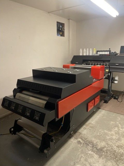 60cm DTF printer with mesh belt powder shaking machine. Epson 13200 2 heads