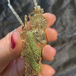 Gold Plated San Judas Chain Necklace 