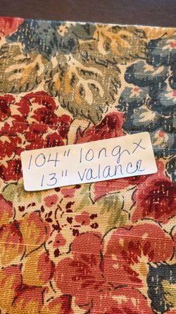 Vintage Floral Tapestry Lined Window Valance Extra Long 104x13 Traditional Cottagecore