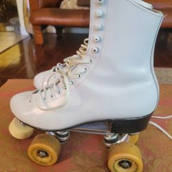 🎀 Vintage Riedell White Leather Roller Skates – Women’s 6.5 🛼