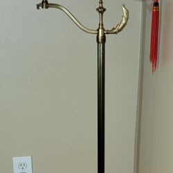 VINTAGE REAR VICTORIAN STYLE BRASS / ALABASTER ON BASE FLOOR LAMP 49"  