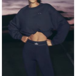 Alo ACCOLADE CREW NECK PULLOVER NAVY
