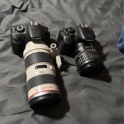 BUNDLE (Canon t5i and t5) paired with (Ultrasonic 70-200 1 : 2.8) and Ultrasonic 28-135 mm lens)