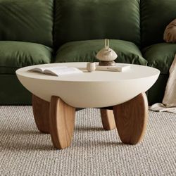 Curva Round Concrete Walnut Coffee Table (WITHOUT LEGS) $60