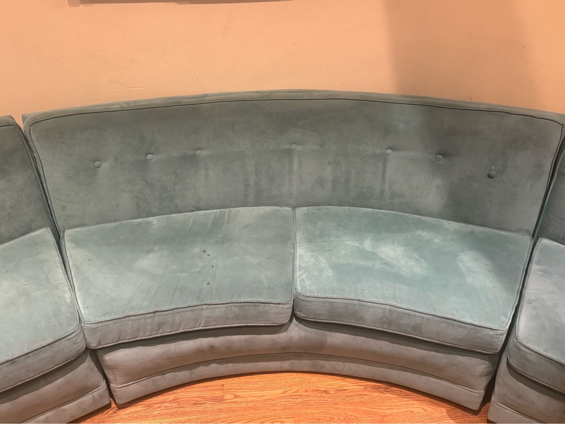 Curved vintage couch - perfect for reupholstering!