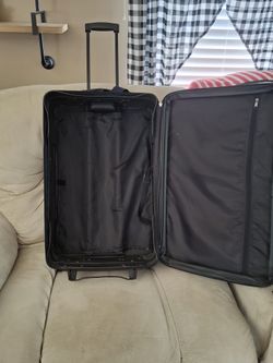 Rolling Suitcase. Dark Blue Fabric