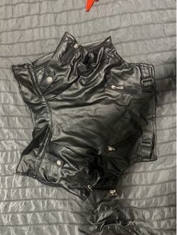 Dog Black leather jacket