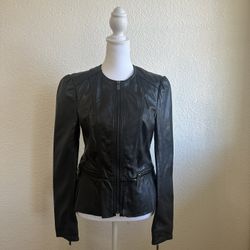 Black Rivet Women Size S Gray Genuine Leather Jacket