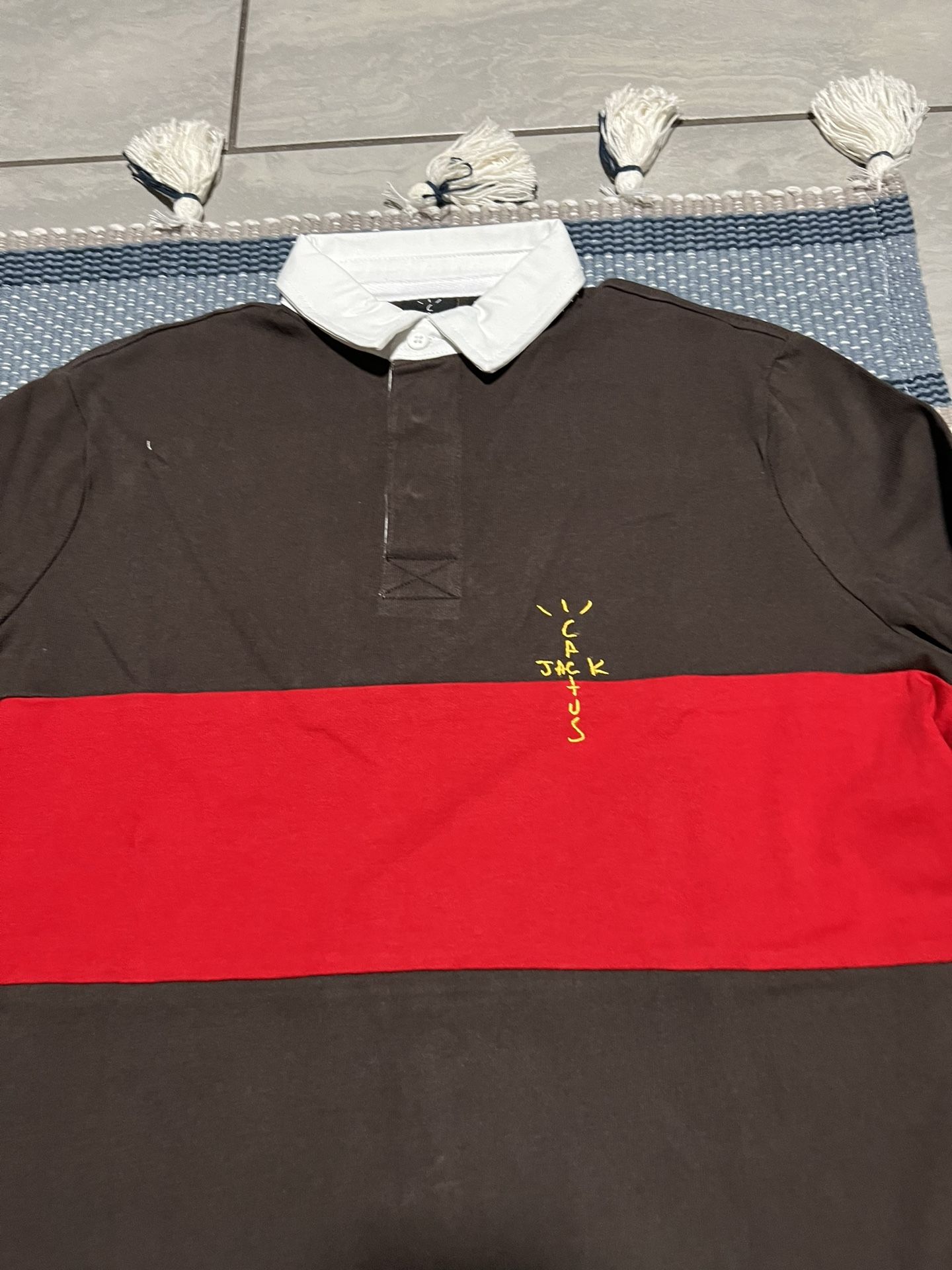 Travis Scott X McDonalds Cactus Jack Rugby Polo Brown/red Medium