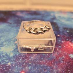 Sterling Silver Braided Ring Size 6-6.5