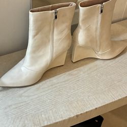 Beige Angle Boots 