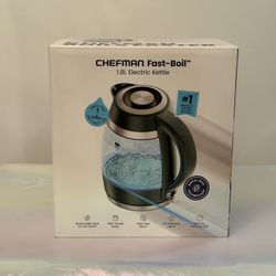 Chefman Fast-Boil 1L Electric Glass Kettle New in Box