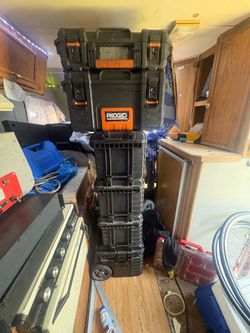 RIGID Stackable Rolling Tool Boxes