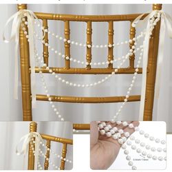 16pc wedding pearl bow chair decor