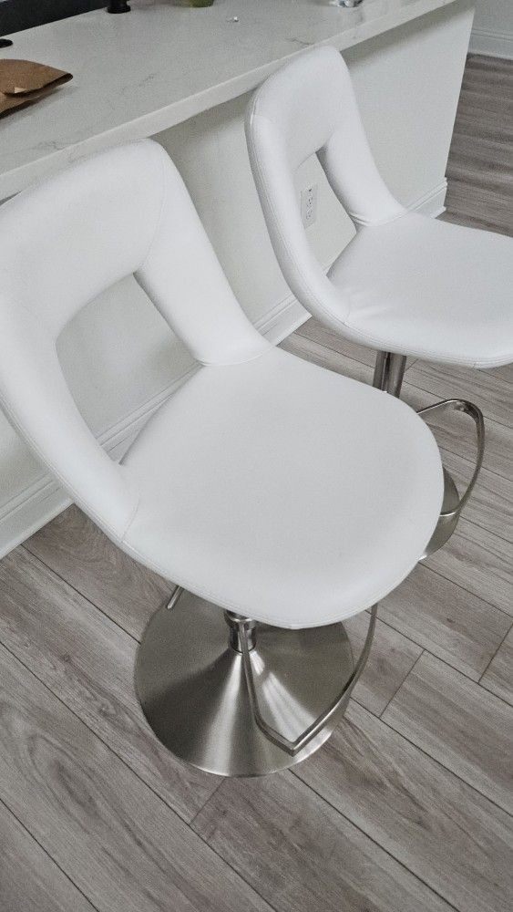 Zuri Modern WHITE Bar Stools - Set of 2