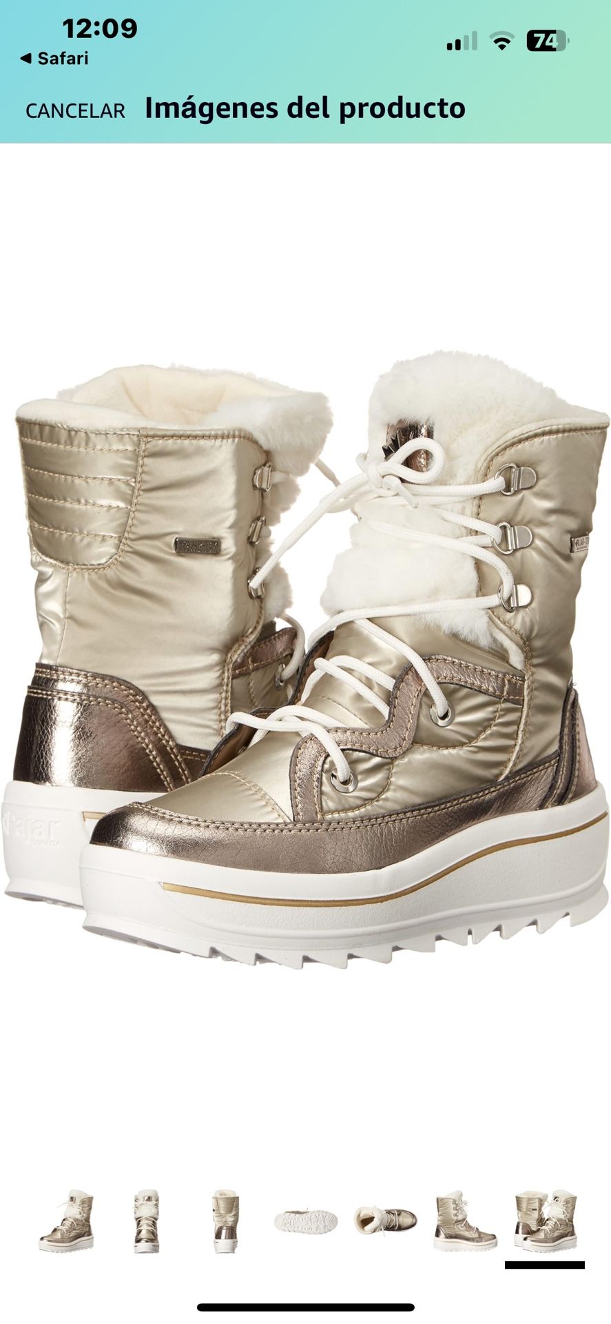 Pajarí Canada brand gold snow boots size 39/40