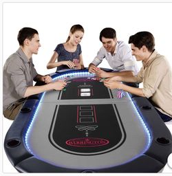 Barrington 10-player Poker Table with LED Lights