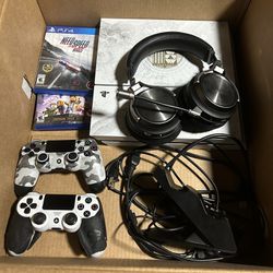 Playstation 4 (destiny edition) w/ Wireless Gaming Headset, 2 Controllers, Charging Stand, And Games