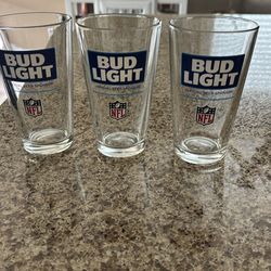NFL Bud light glasses