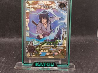 Sasuke Uchiha card from the Naruto Kayou trading card game.