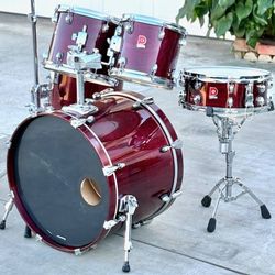 Premier XPK 5 Piece Drum Set / Shell Pack ENGLAND. Red Cherrywood high gloss lacquer finish
